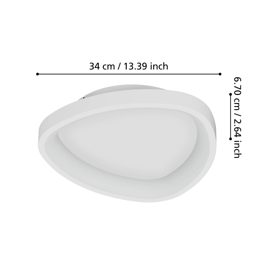 Eglo - LED Stmievateľné stropné svietidlo LED/12W/230V 2700-6500K biela + diaľkové ovládanie