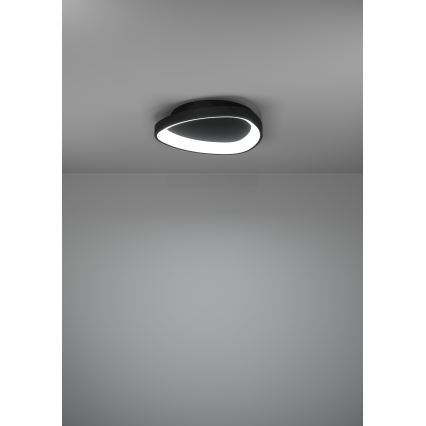 Eglo - LED Stmievateľné stropné svietidlo LED/12W/230V 2700-6500K čierna + diaľkové ovládanie