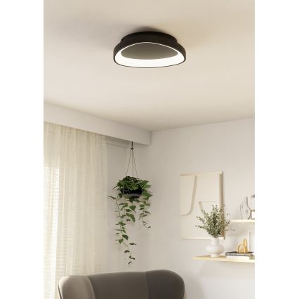 Eglo - LED Stmievateľné stropné svietidlo LED/12W/230V 2700-6500K čierna + diaľkové ovládanie