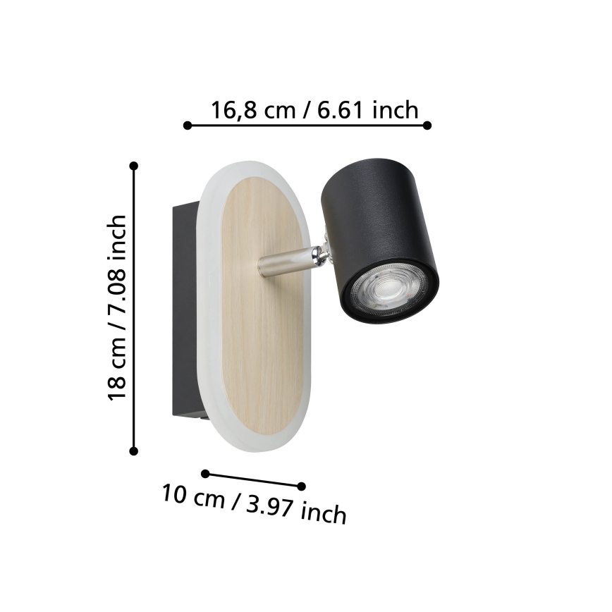 Eglo - LED Nástenné bodové svietidlo LED/7W/230V hnedá/čierna