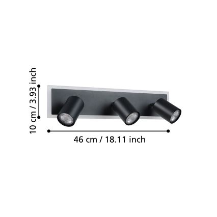 Eglo - LED Bodové svietidlo LED/20W/230V čierne