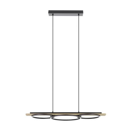 Eglo - LED Stmievateľný luster na lanku 2xLED/12,5W/230V+1xLED/15,5W 3000K béžová/čierna
