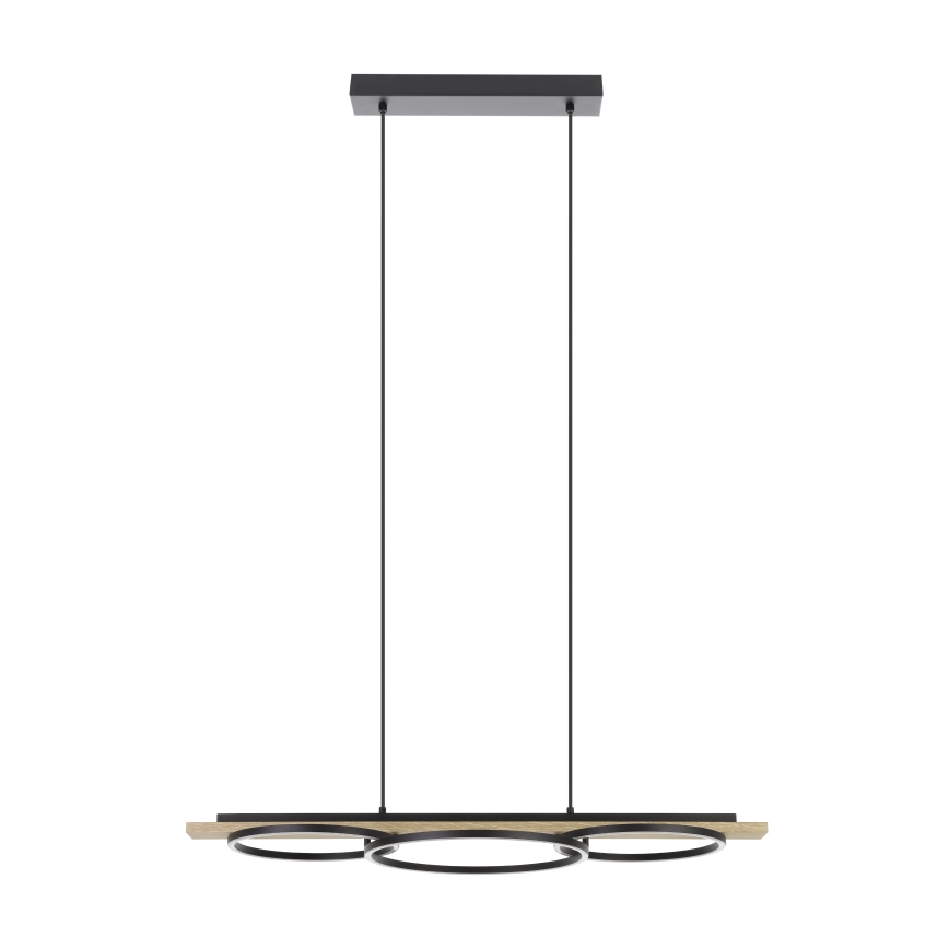 Eglo - LED Stmievateľný luster na lanku 2xLED/12,5W/230V+1xLED/15,5W 3000K béžová/čierna