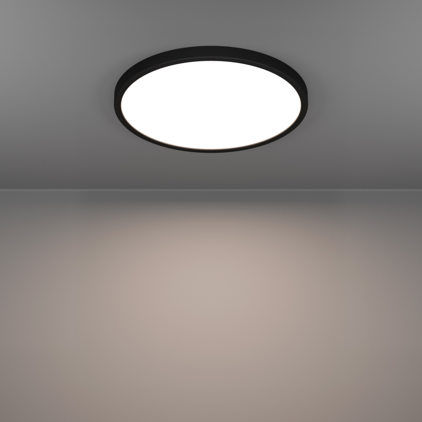 Eglo - LED RGBW stmievateľné kúpeľňové stropné svietidlo LED/17,5 W/230 V 2700–6500 K Ø 39,9 cm IP44 čierna