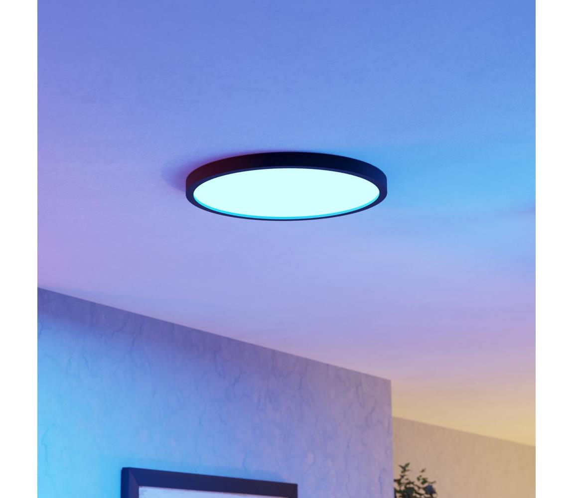 Eglo 901725 - LED RGBW stmievateľné kúpeľňové stropné svietidlo FUEVA-Z LED/17,5W/230V 38,9cm IP44 čierne 901725