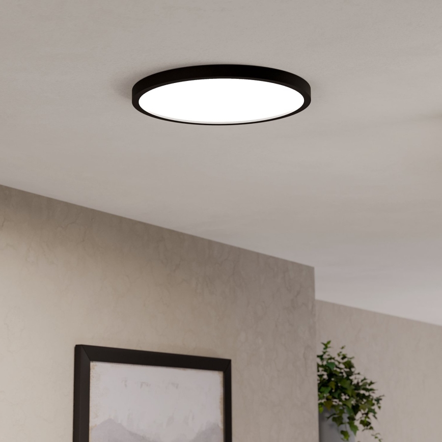 Eglo - LED RGBW Stmievateľné kúpeľňové stropné svietidlo LED/17,5W/230V 2700-6500K pr. 38,9 cm IP44 čierna