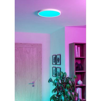 Eglo - LED RGBW stmievateľné kúpeľňové stropné svietidlo LED/17,5 W/230 V 2700–6500 K priemer 39,9 cm IP44 biela