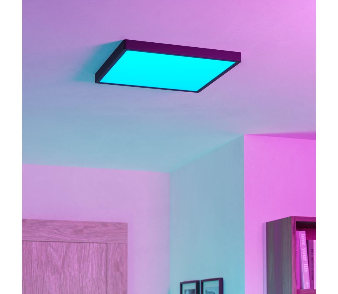 Eglo 901728 - LED RGBW stmievateľné kúpeľňové stropné svietidlo FUEVA-Z LED/17,8W/230V 39cm IP44 čierna 901728