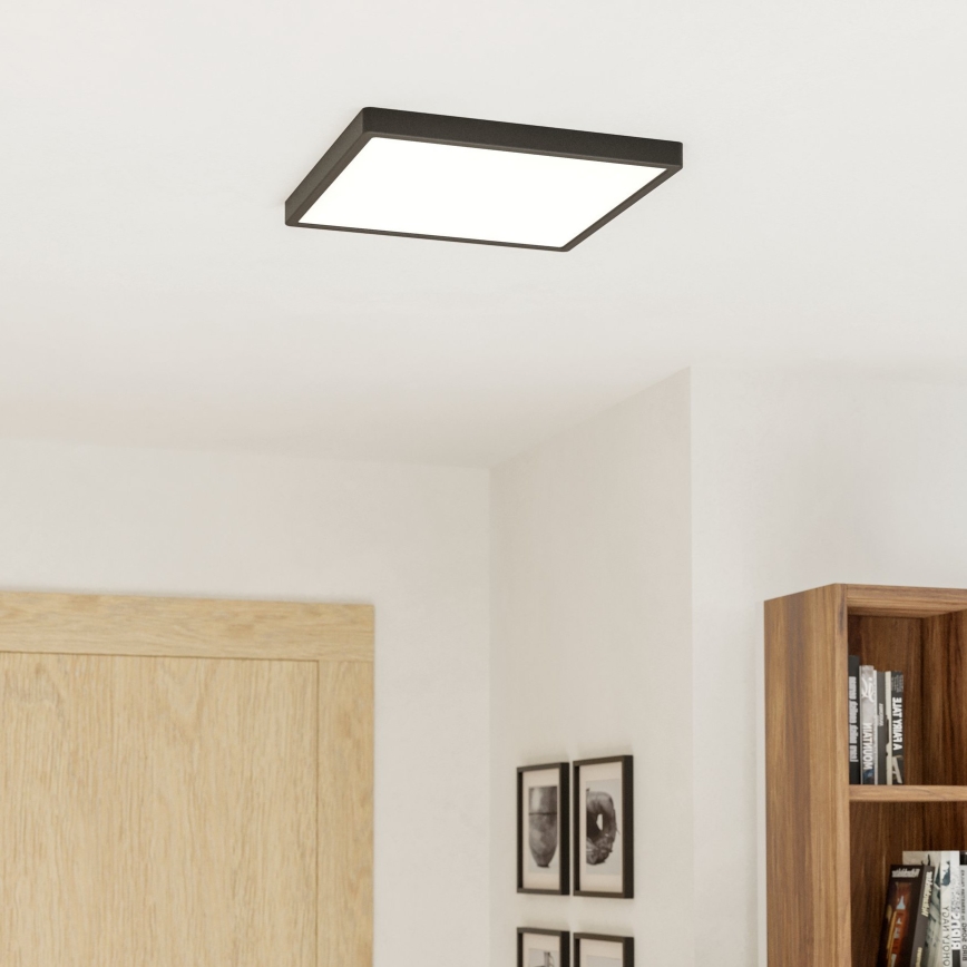 Eglo - LED RGBW Stmievateľné kúpeľňové stropné svietidlo LED/17,8W/230V 2700-6500K 39x39 cm IP44 čierne
