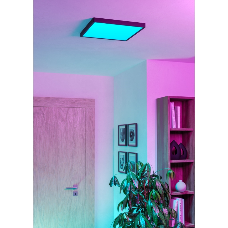 Eglo - LED RGBW Stmievateľné kúpeľňové stropné svietidlo LED/17,8W/230V 2700-6500K pr. 39,9 cm IP44 čierna