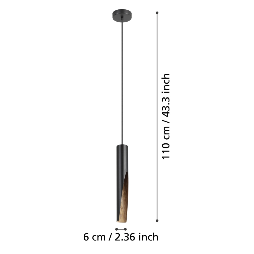 Eglo - LED Luster na lanku 1xGU10/4,5W/230V 3000K čierna/hnedá