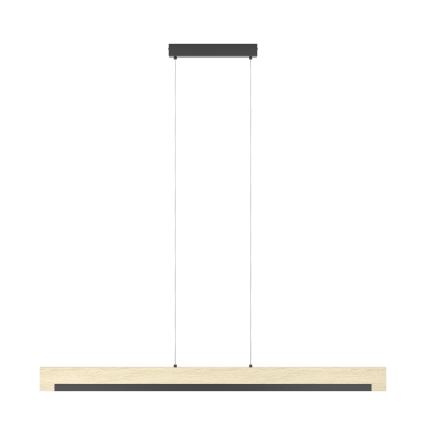 Eglo - LED Stmievateľný luster na lanku LED/25,5W/230V 3000K čierna/béžová