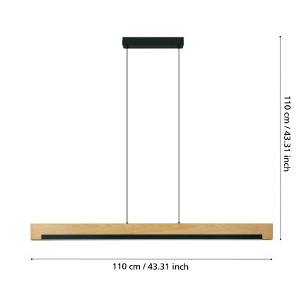 Eglo - LED Stmievateľný luster na lanku LED/25,5W/230V 3000K čierna/béžová