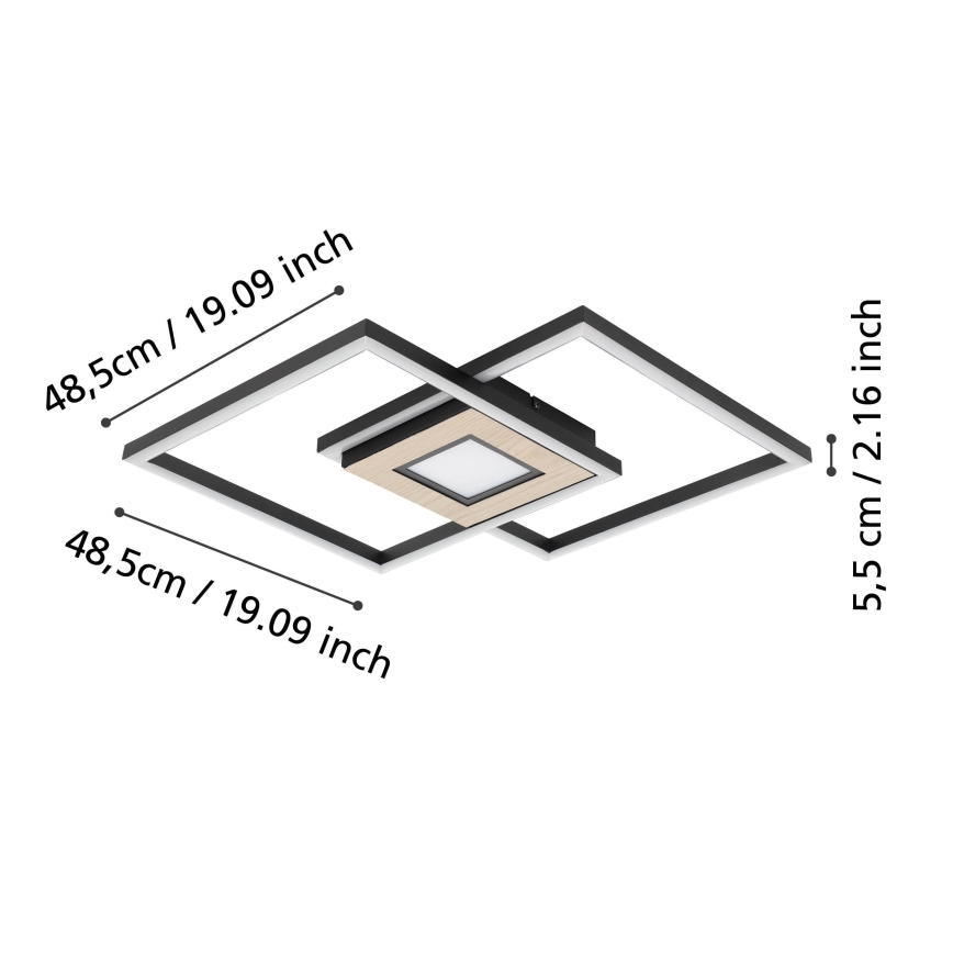 Eglo - LED Stmievateľné stropné svietidlo 2xLED/17W/230V +1xLED/4,2W 2700-6500K + diaľkové ovládanie