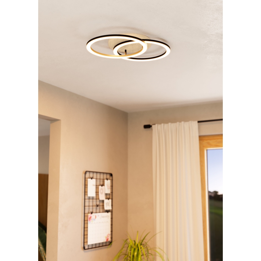 Eglo - LED Stmievateľné stropné svietidlo 2xLED/16W/230V 2700-6500K béžová/čierna ZigBee