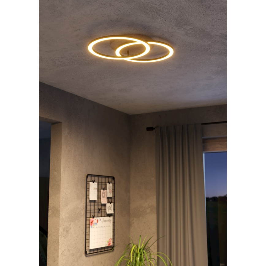 Eglo - LED Stmievateľné stropné svietidlo 2xLED/16W/230V 2700-6500K béžová/čierna ZigBee
