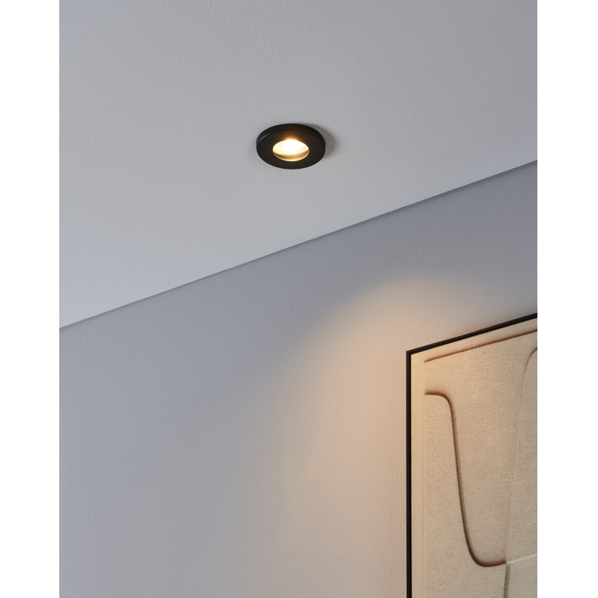 Eglo - SADA 3xLED Kúpeľňové podhľadové svietidlo 1xGU10/4W/230V IP44 čierna