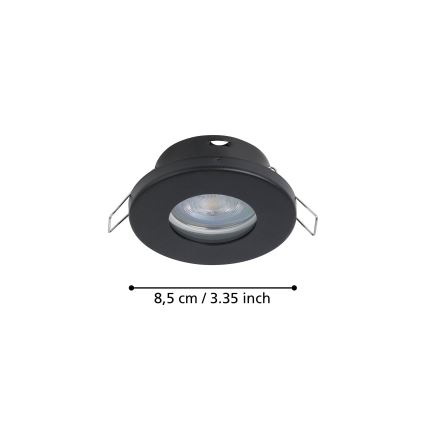 Eglo - SADA 3xLED Kúpeľňové podhľadové svietidlo 1xGU10/4W/230V IP44 čierna