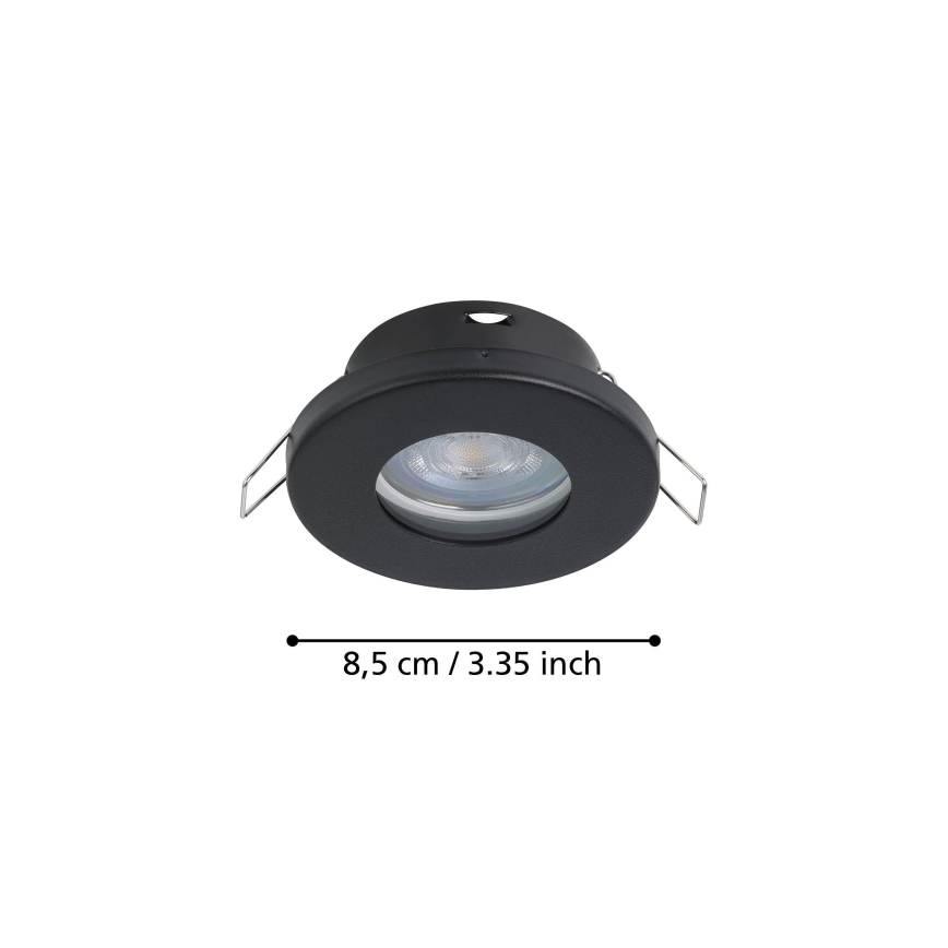 Eglo - SADA 3xLED Kúpeľňové podhľadové svietidlo 1xGU10/4W/230V IP44 čierna