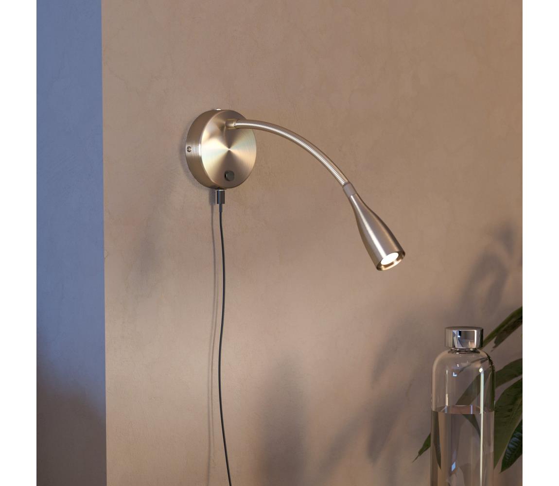 Eglo 901783 - LED flexibilná nástenná lampa s USB OLIVANDINO LED/3,8W/230V chróm 901783