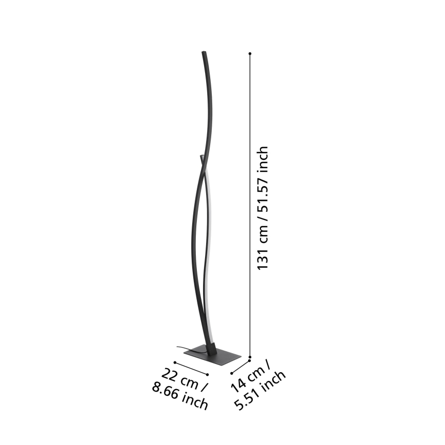 Eglo 901803 - LED stojacia lampa GRISOLIA LED/20W/230V čierna