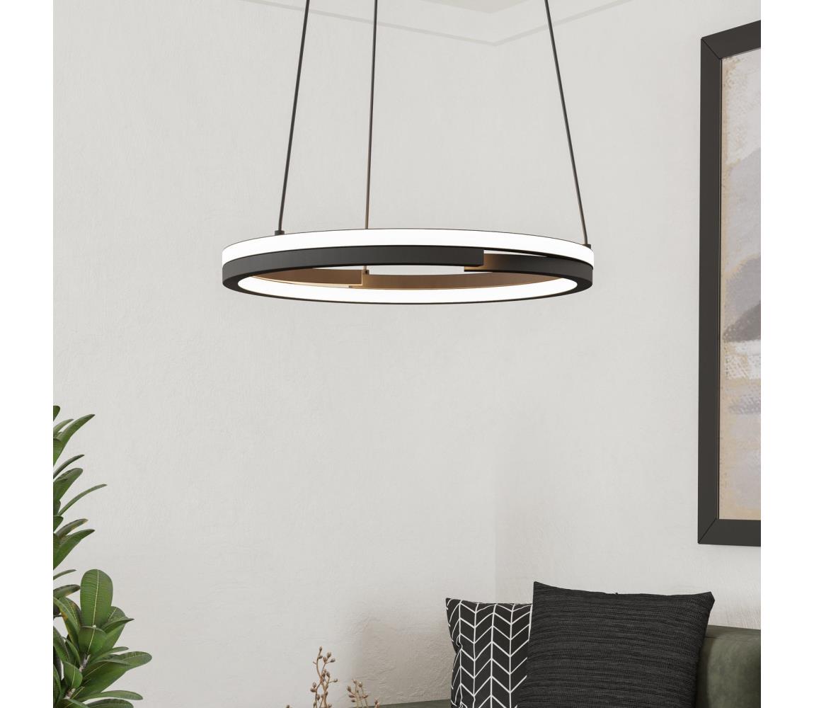 Eglo 901822 - stmievateľný LED luster na lankách MEZZOMONTE 2xLED/20W/230V čierny + diaľkové ovládanie 901822