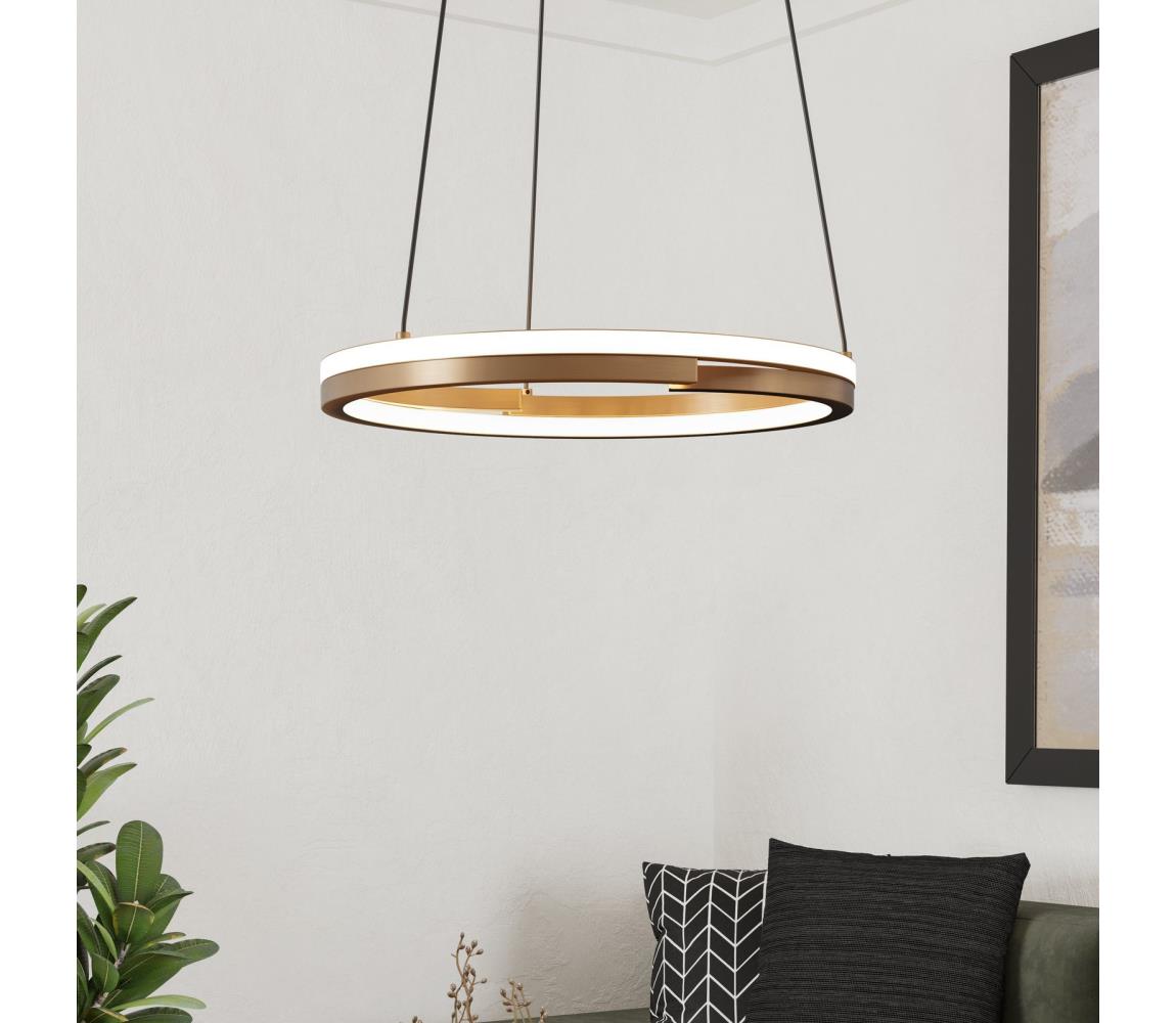 Eglo 901826 - LED stmievateľný luster na lankách MEZZOMONTE 2xLED/20W/230V bronz + diaľkové ovládanie 901826