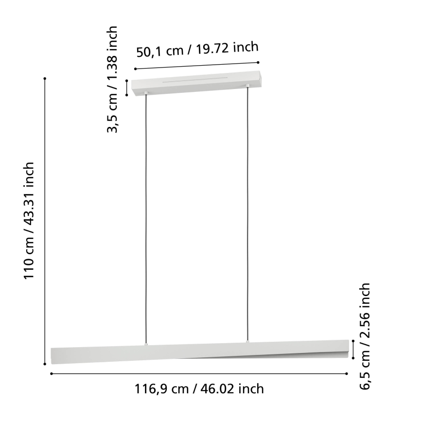Eglo - LED RGBW Stmievateľný luster na lanku LED/19W/230V 2700-6500K sivá