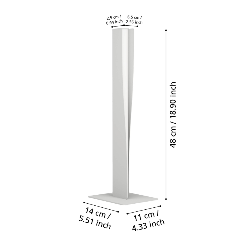 Eglo - stmievateľná stolná LED lampa RGBW, 9 W, 230 V, 2700–6500 K, sivá