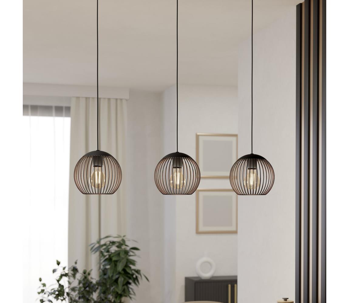 Eglo 901869 - Závesný luster ALMANZORA 3xE27/60W/230V, čierny 901869