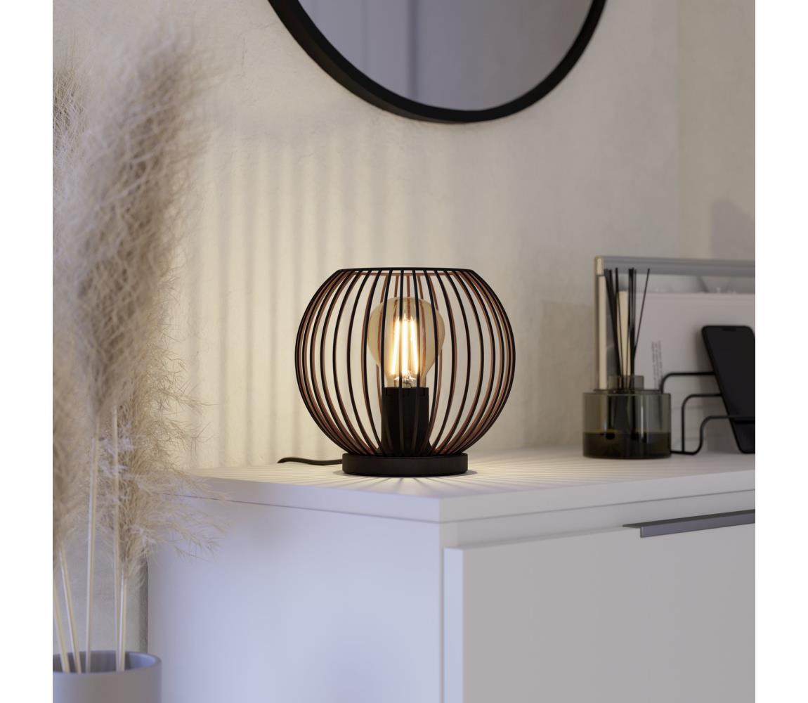 Eglo 901872 - Stolová lampa ALMANZORA 1xE27/60W/230V čierna 901872