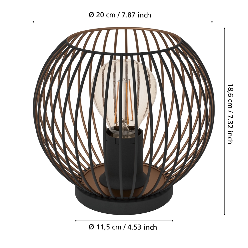 Eglo - Stolná lampa 1xE27/60W/230V čierna