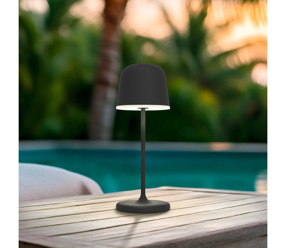Eglo 901877 - LED stmievateľná vonkajšia nabíjateľná stolná lampa MANNERA-S LED/1,8W/5V IP54 čierna 901877