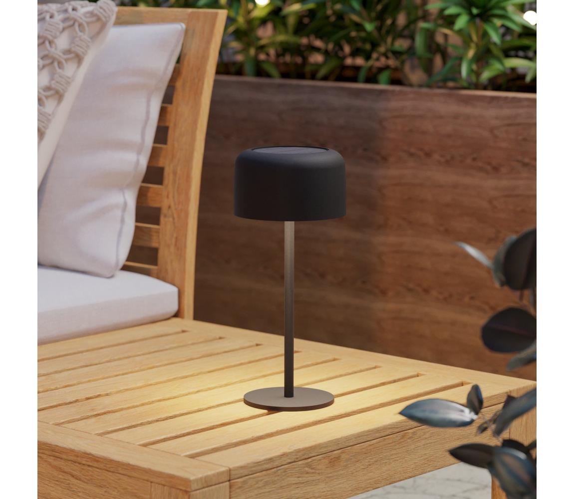Eglo 901889 - LED solárna stolná lampa ROCCANOVA LED/2,8W/3,7V IP44 čierna 901889