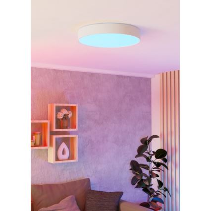 Eglo - LED RGBW Stmievateľné stropné svietidlo LED/26W/230V 2700-6500K priemer 49 cm biele