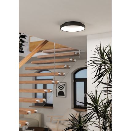 Eglo - LED RGBW stmievateľné stropné svietidlo LED/19,6W/230V 2700-6500K pr. 35 cm čierna