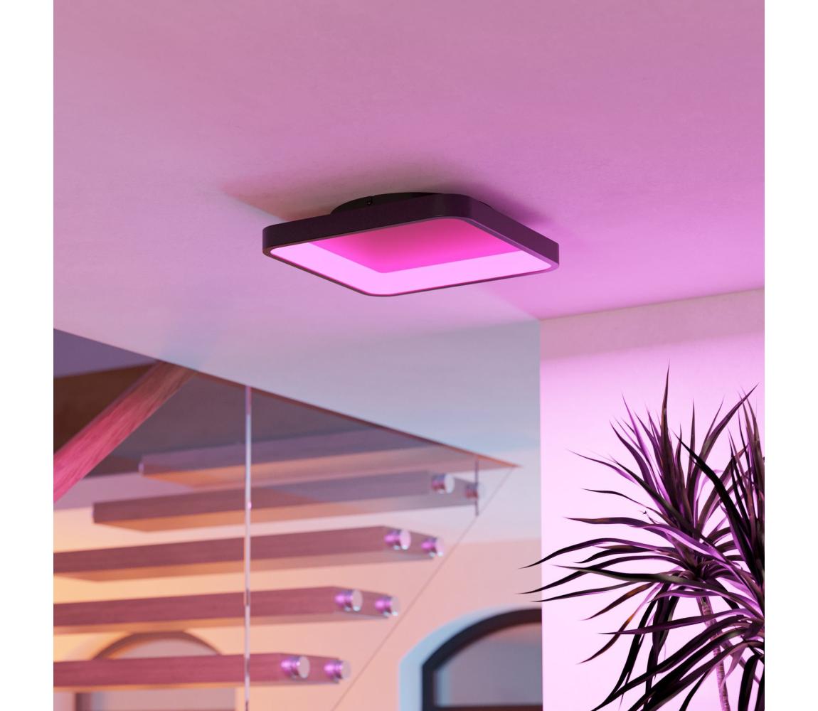 Eglo 901911 - LED RGBW stmievateľné stropné svietidlo LORETELLO-Z LED/20W/230V 35×35 cm čierne 901911