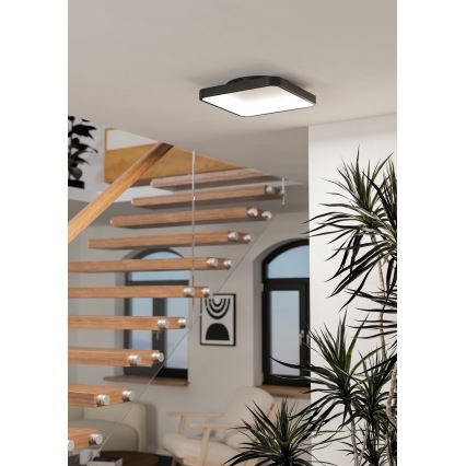 Eglo - LED RGBW Stmievateľné stropné svietidlo LED/20W/230V 2700-6500K 35x35 cm čierna