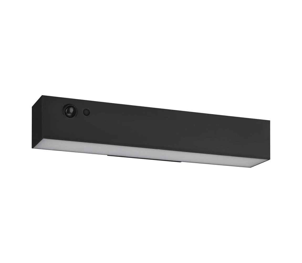 Eglo 901916- LED solárne nástenné svietidlo so senzorom VOSCARI LED/6,8W/3,7V IP54 čierna 901916