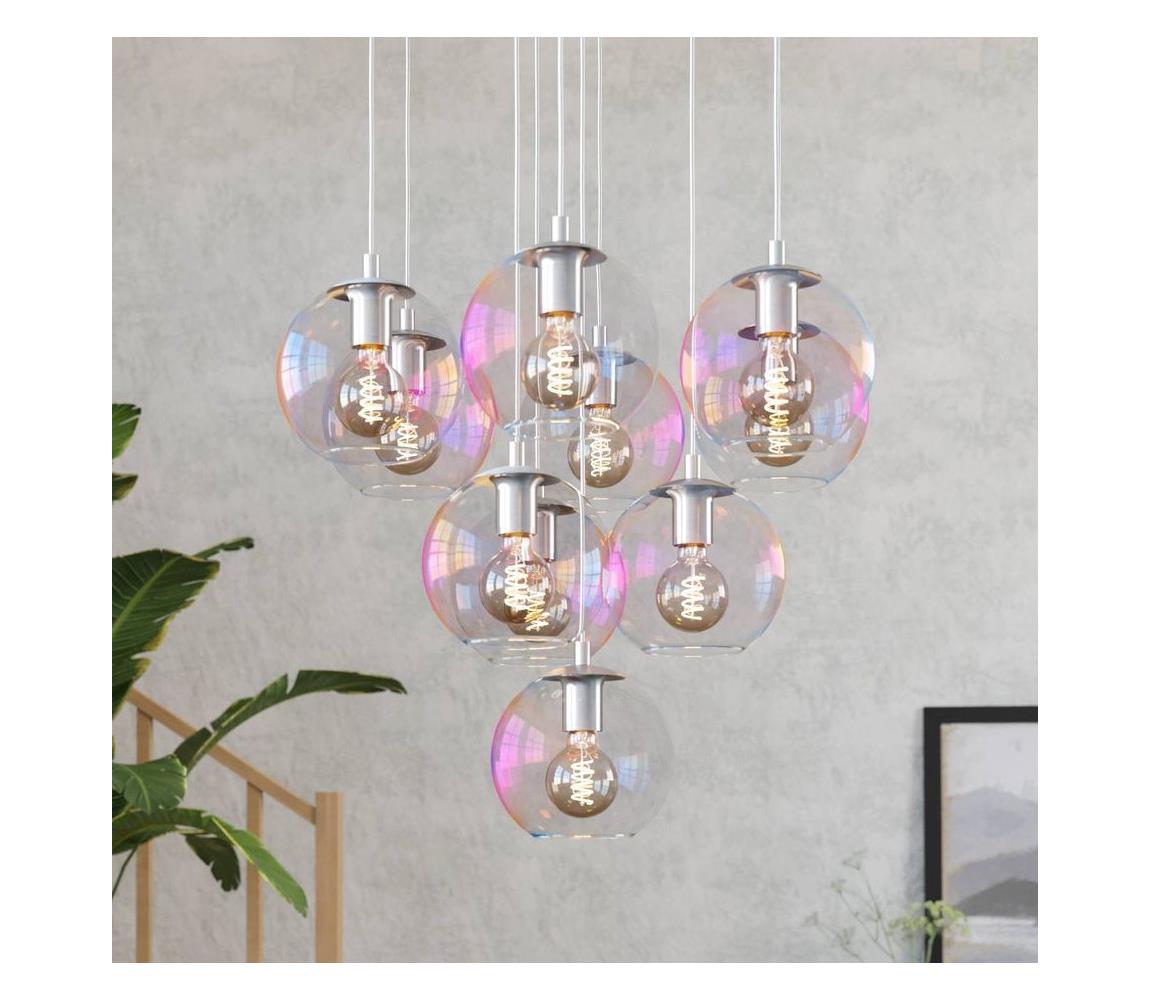 Eglo 901922 - Luster na lanku ARISCANI 10xE27/60W/230V lesklý chróm/číre 901922