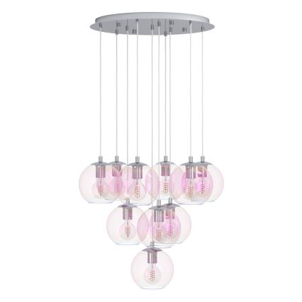 Eglo - Závesný luster na lanku 10xE27/60W/230V lesklý chróm/číre sklo