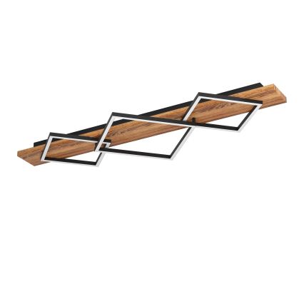 Eglo - LED stropné svietidlo 2xLED/13W/230V + LED/16W čierna/hnedá