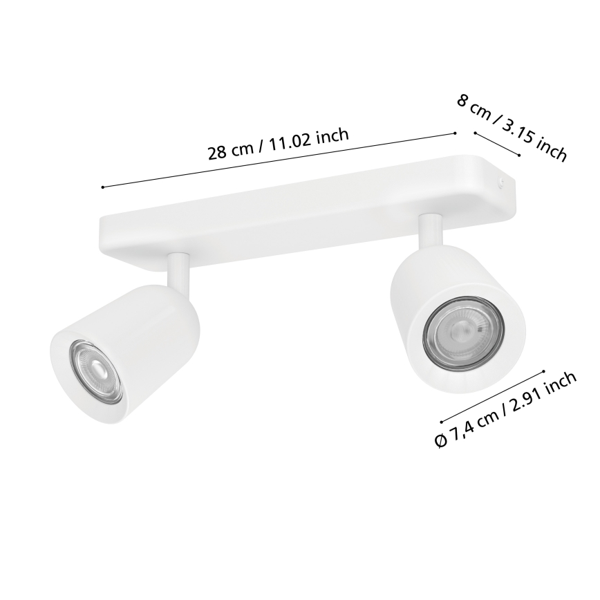 Eglo - Bodové svietidlo 2xGU10/10W/230V biela