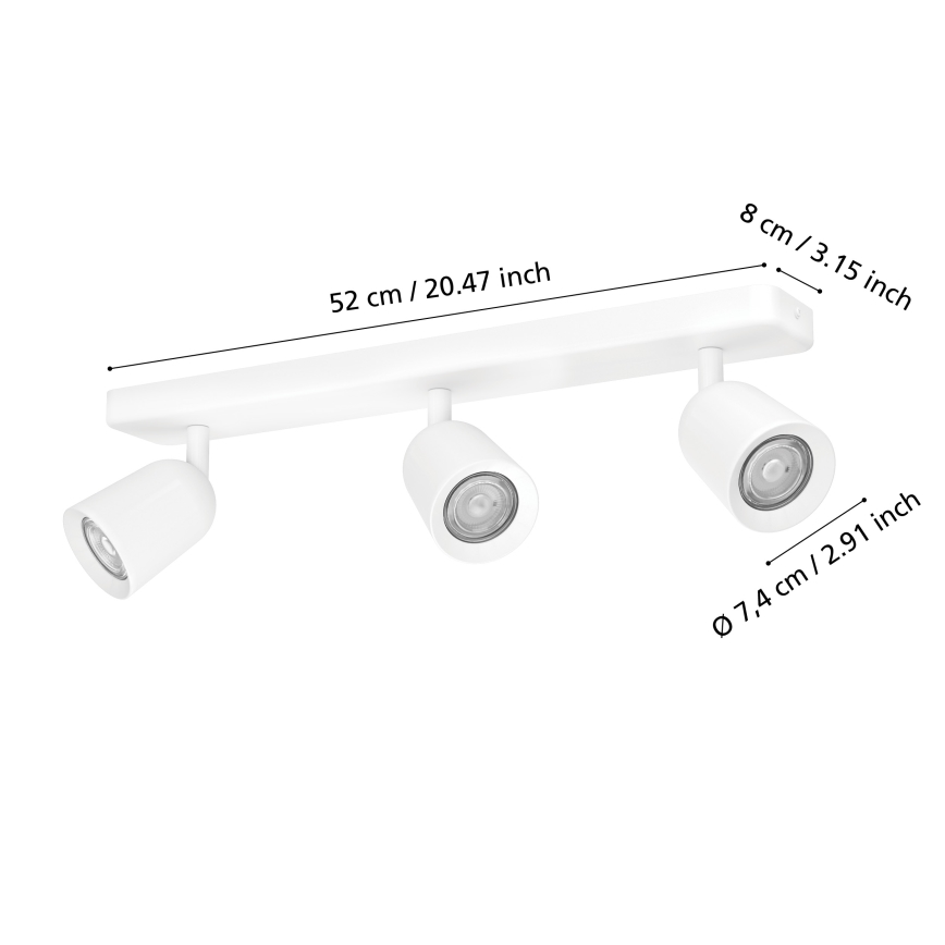 Eglo - Bodové svietidlo 3xGU10/10W/230V biele