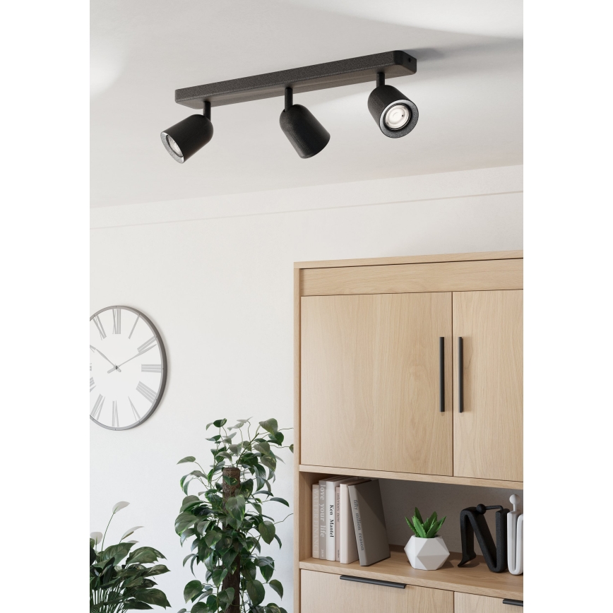 Eglo - Bodové svietidlo 3xGU10/10W/230V čierne