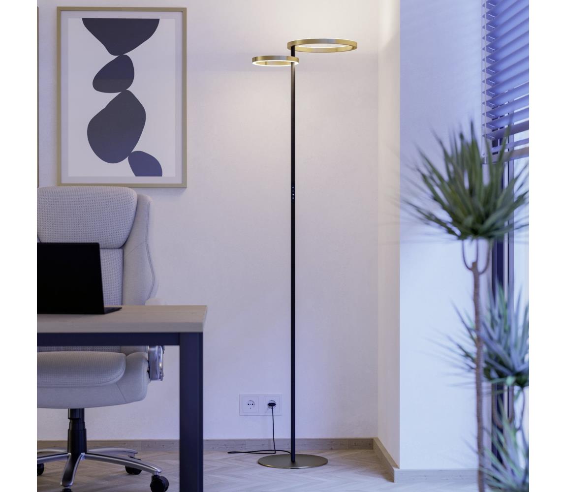 Eglo 901975-LED stmievateľná stojaca lampa CASTELPOTO LED/16W/230V + LED/12W zlatá/čierna 901975