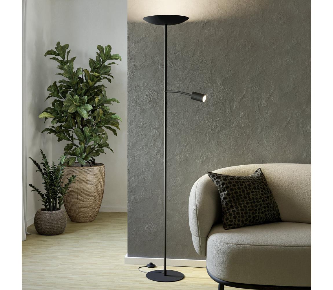 Eglo 901977 - stmievateľná stojacia lampa CONIVARINO LED/26,5W/230V +LED/4W čierna 901977