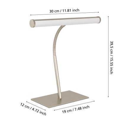 Eglo - LED stmievateľná dotyková stolná lampa LED/5W/230V 2700/4000/6500K matný chróm