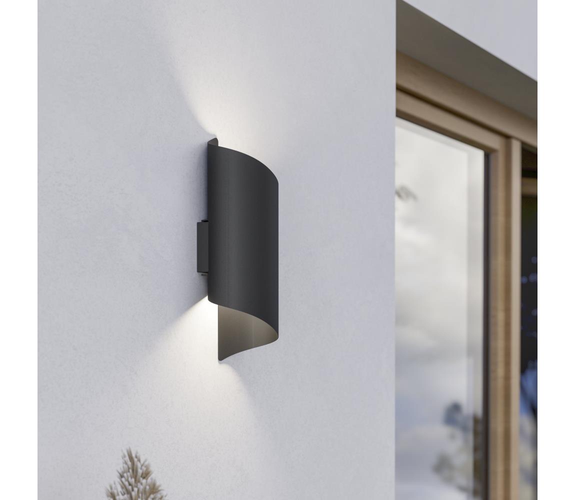 Eglo 902023 - LED Vonkajšie nástenné svietidlo MONTARELLO 2xLED/4W/230V IP44 čierna 902023