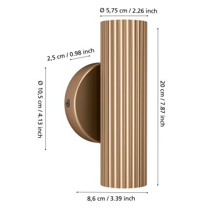 Eglo - Nástenné svietidlo 2xGU10/5W/230V zlaté